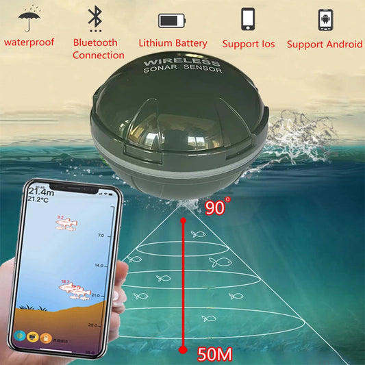 Beach Camp 2025 New Design Brand New Smart Phone Fish Finder Sonar Android & IosFish Finder Bluetooth Intelligent Fish Visual Fishing
