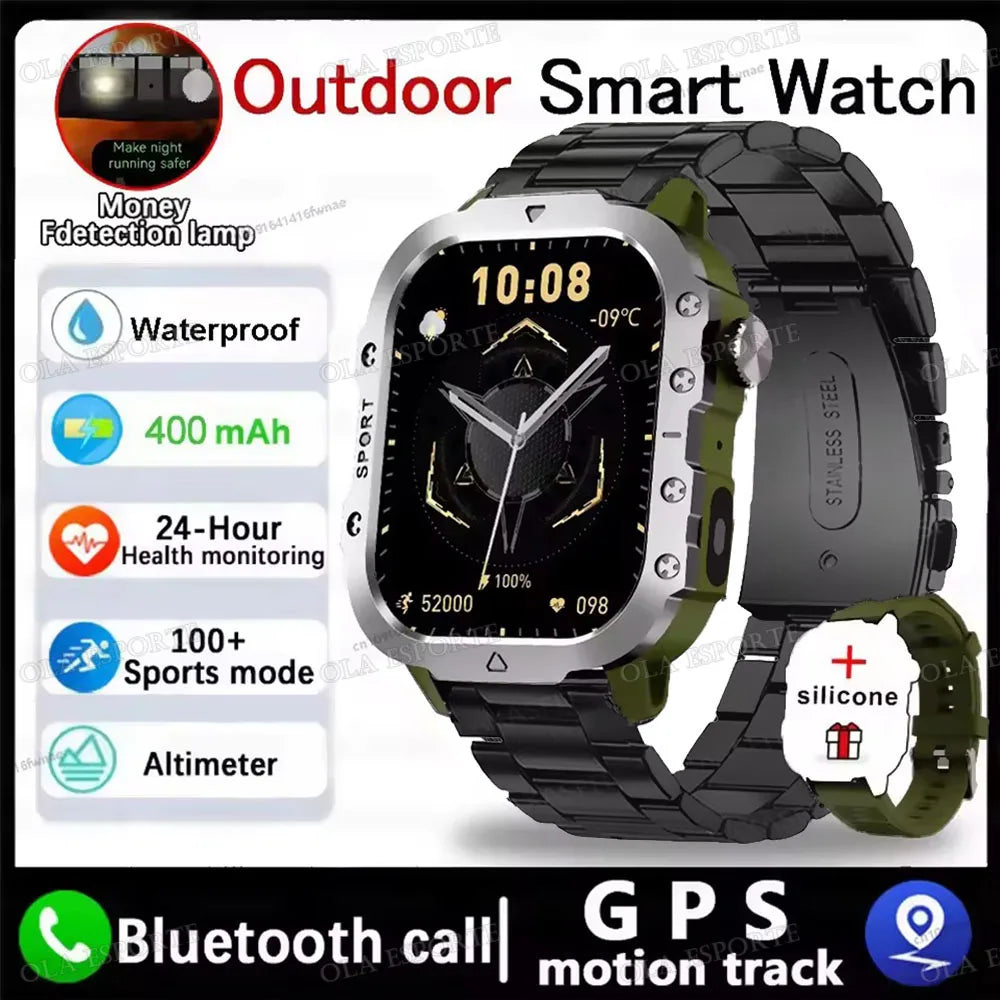 Beach Camp 2025 New LED Men's Smartwatch Bluetooth Talking Smartwatch Multi Sport Mode Health Monitor Outdoor Sport Smart Watch For Android