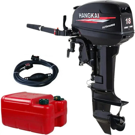 Beach Camp 18HP 2 Stroke Outboard Motor, Fishing Boat Engine Water Cooling 246CC Heavy Duty Boat Engine Marine Engine with CDI Ignition