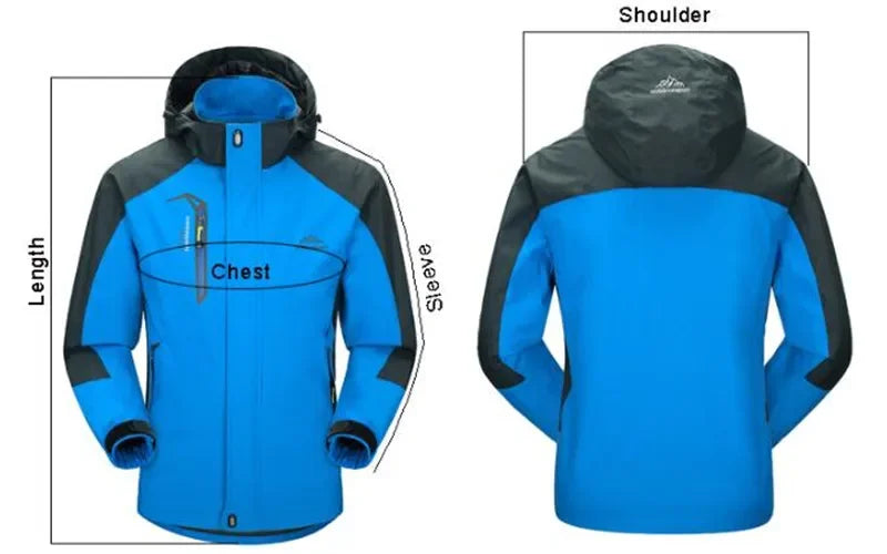 Beach Camp Outdoor Jacket Pants Sets Men Fleece Thermal Waterproof Windproof Hooded Jackets Hiking Military Trip Mountain Camping Clothes