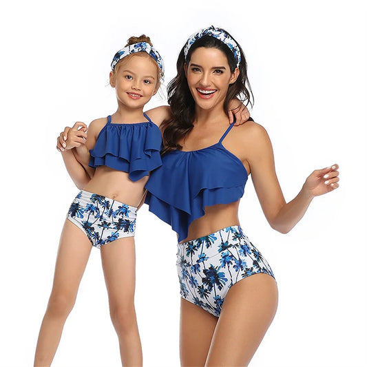 Beach Camp Ladies Swimsuits Vest With Chest Pad And Printed Shorts Children Bathing Suits Beach Vacation Adjustable Shoulder Strap Swimwear