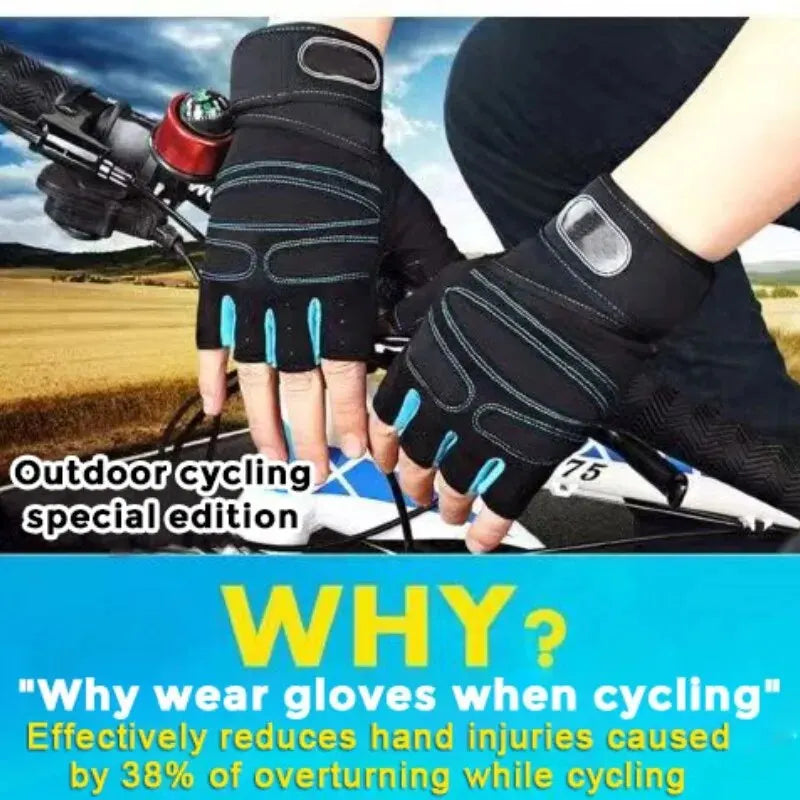 Beach Camp Cycling Gloves Gloves Half Finger Gloves Anti-Slip Shock-Absorbing Breathable Glove for Fitness Cycling Outdoor Sports Unisex
