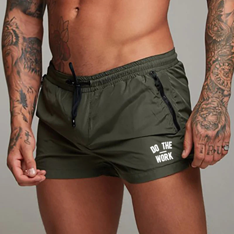Beach Camp Men's Swimsuit Swim Shorts Summer Casual Beach Board Shorts   for Men Quick Dry Running Surf Fitness Gym Shorts Zipper Pocket
