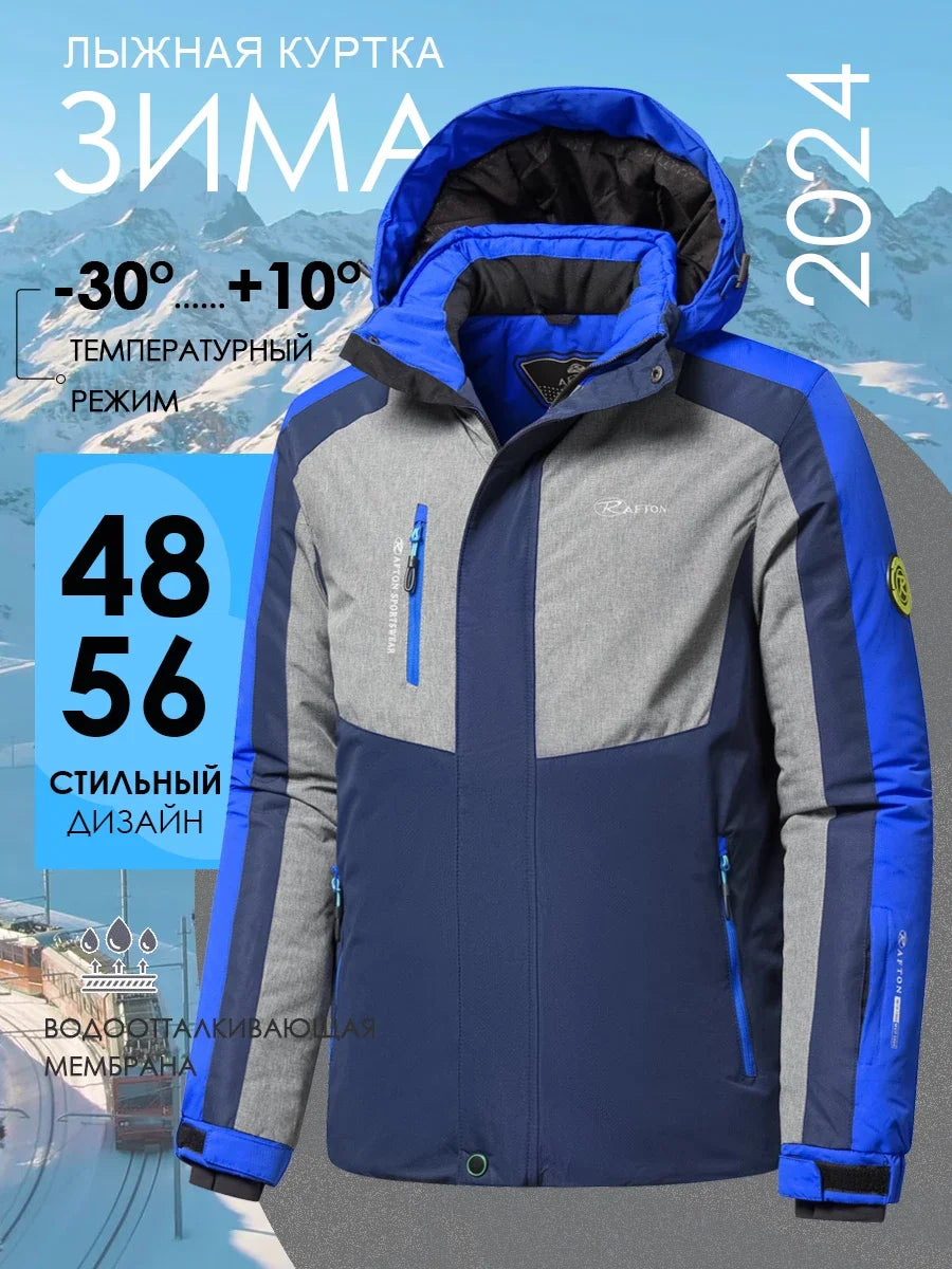 Beach Camp -22F Men 2025 Winter New Outdoor Snow Warm Parkas Jacket Coat Men's Outwear Premium Casual Hat Waterproof Thick Fleece Parkas