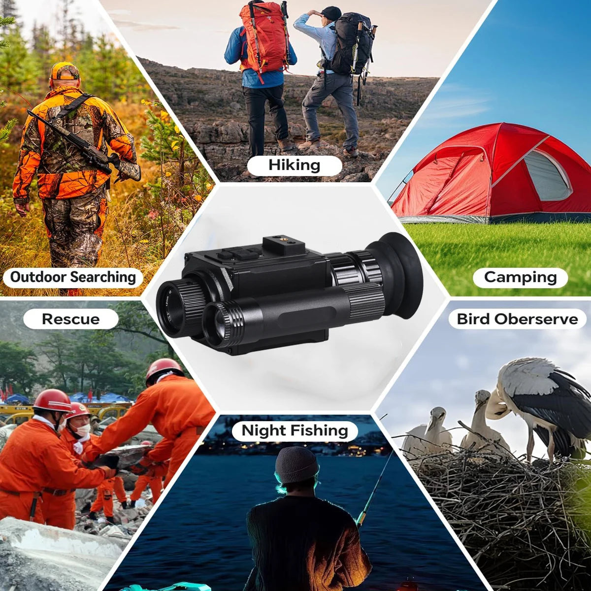 Beach Camp NK006 Helmet Night Vision Monocular Long-Distance Infrared 5X Zoom 1080P Digital Hunting Night Vision Goggles Telescope