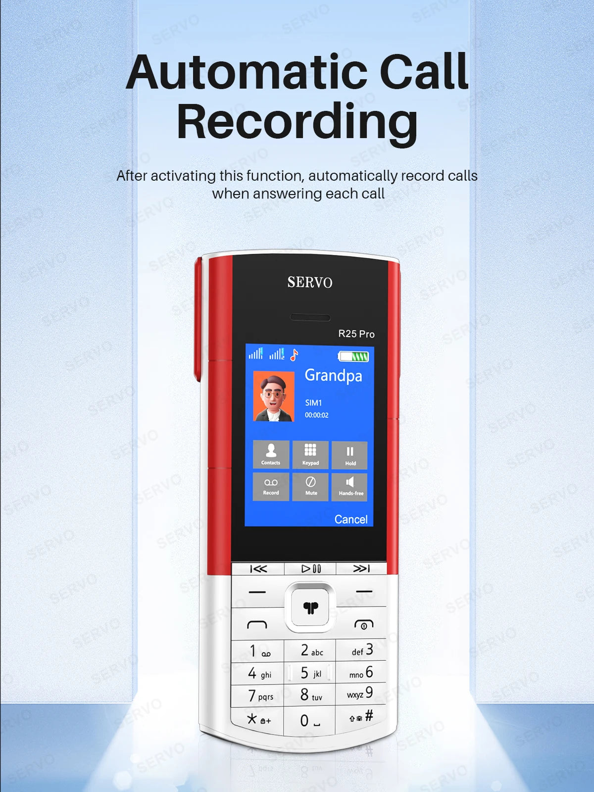 SERVO R25 PRO Button Mobile Phone Built-in TWS Earphones Dual SIM Standby Speed Dial Blacklist FM Radio 2G GSM Feature Cellphone