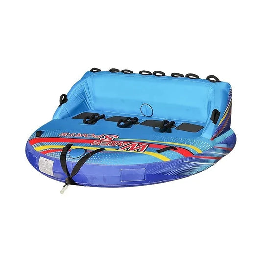 Beach Camp Inflatable Towable Booster Tube - Four Person Water Tube Boating Float Tow Raft Watersports Inflatable Playground