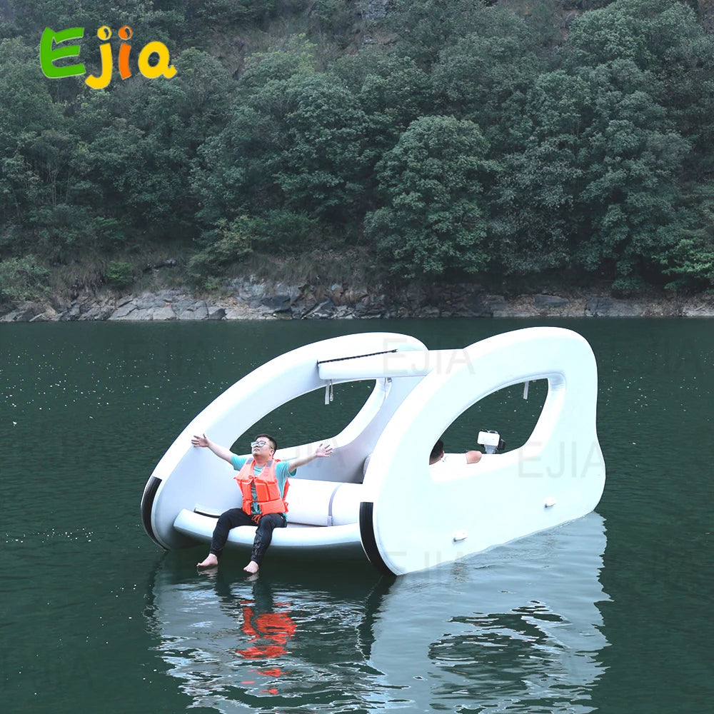 Beach Camp Portable Floating Water Platform Pontoon Houseboat All-Electric Solar Powered Boat Zero-Emission Pontoon Fishing Boat For Water