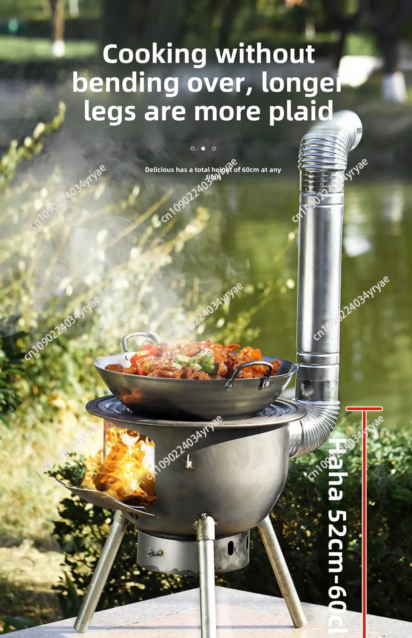 Camping Fire Pits Outdoor Grill Stand Camping Furnace Heating Wood Fire Stove Household Rural Portable Brazier Stove Stand