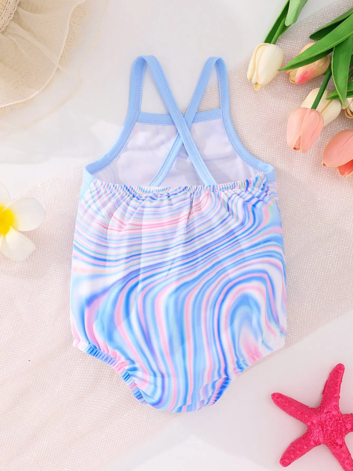 Beach Camp Baby Girls Summer Bathing Suit Holiday Seaside Travel New Sweet Comfortable Casual Cool Suspender One-piece Briefs Swimsuit