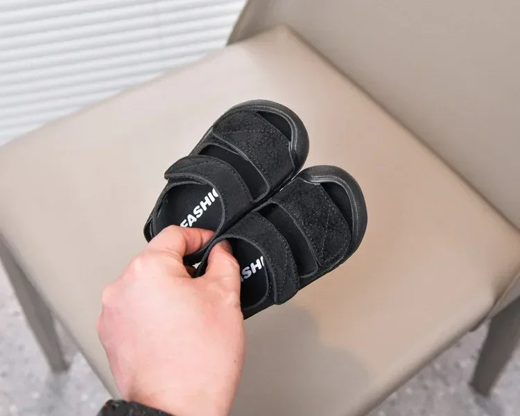 Baby Beach Shoes Toes Capped Anti-kicked Toddler Kids Walking Shoes Non-slip Soft Sole 2025 Summer Boys Girls Sandals Versatile
