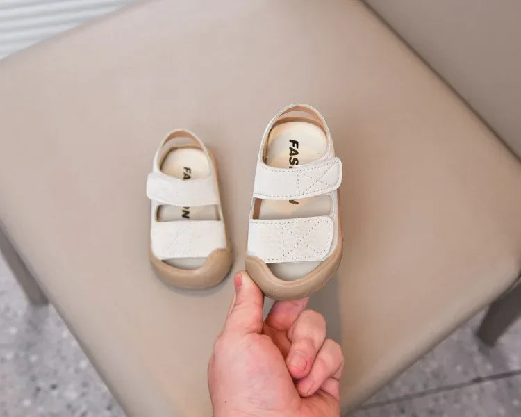 Baby Beach Shoes Toes Capped Anti-kicked Toddler Kids Walking Shoes Non-slip Soft Sole 2025 Summer Boys Girls Sandals Versatile