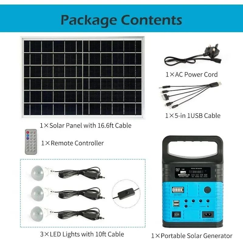 Beach Camp Portable Power Station  7500mAh Solar Mini Generator for Outdoor Camping Emergency Fishing Travel Party Trip with USB DC Outlet