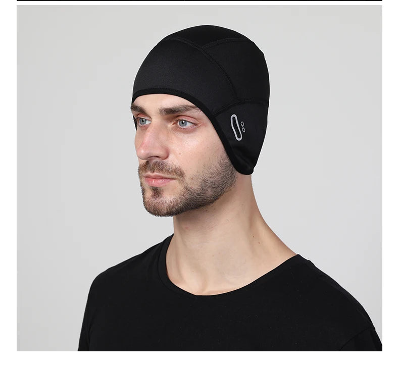 Winter outdoor cycling warm hat helmet lined with ear protection windproof fleece warm hat mountaineering and skiing cold-proof