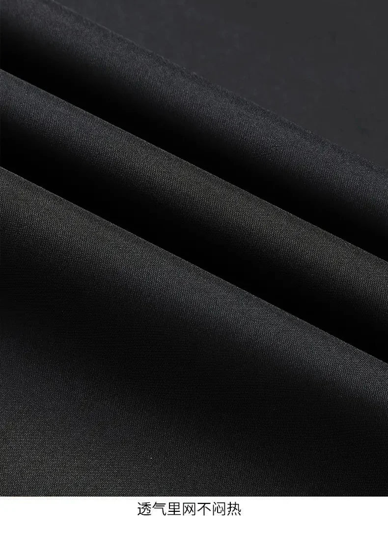 Beach Camp Outdoor Men's Jacket Windbreaker Coats Brand Printed Detachable Cap Zipper Pocket Camping Clothing