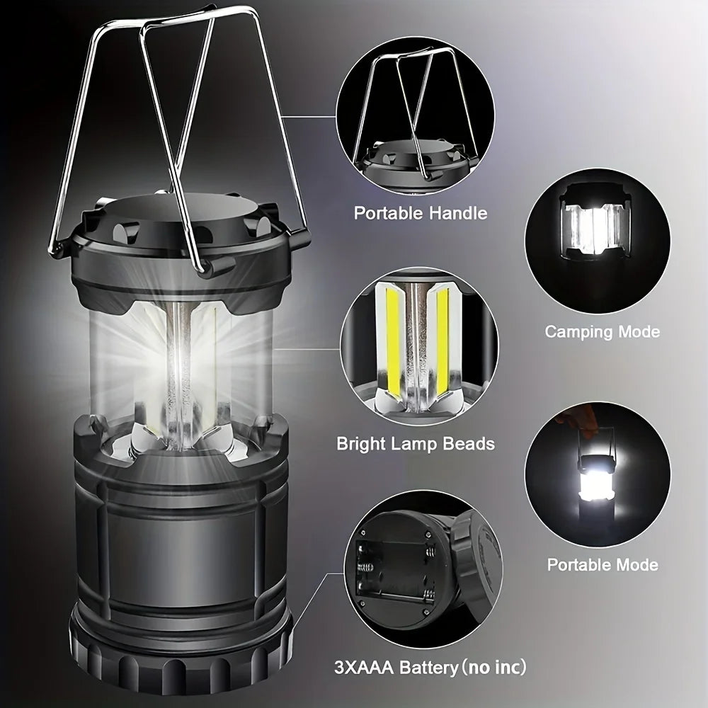 Camp Lamp, Outdoor Tent Light, Portable Lantern, Multifunctional Emergency Light, Battery Powered (Batteries Not Included)