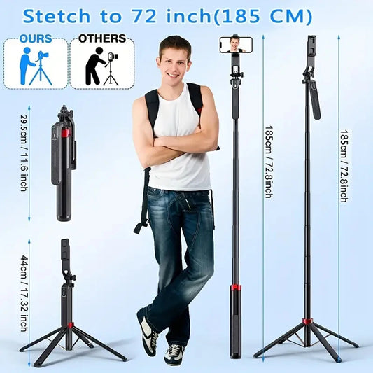 Beach Camp Portable camera tripod with wireless remote control and 360 ° rotation for video recording, video recording, and live streaming