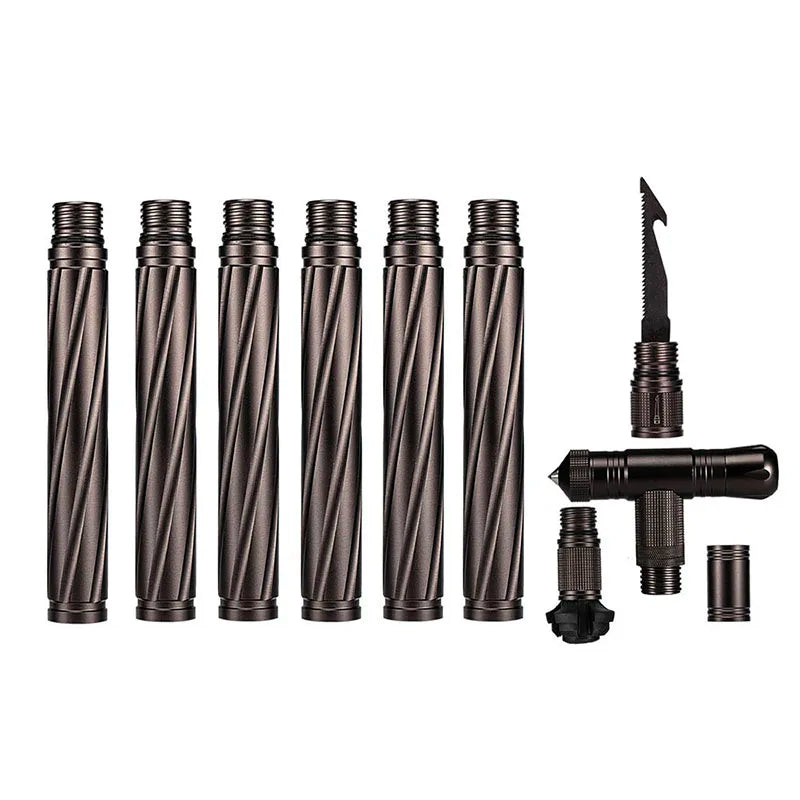 Beach Camp Folding Tactical Self-Defense Stick, Walking Hiking Stick, Trekking Poles, Outdoor Hiking