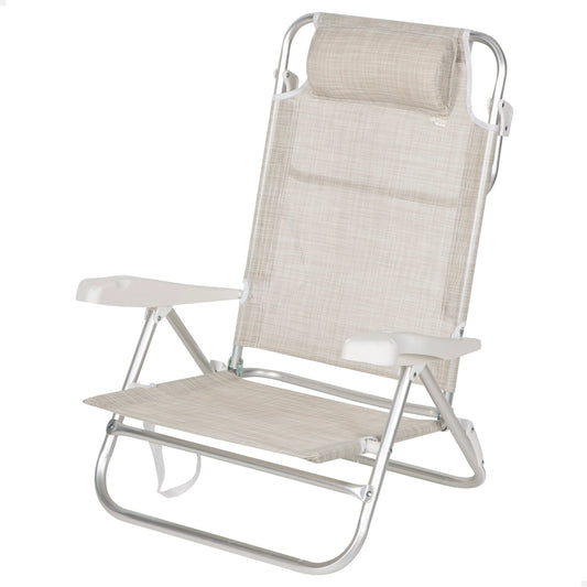 Folding beach chair, 47x49x82 cm, 8 positions, padded cushion, carrying handles, with armrest, max weight 110 kg, beach chairs, low beach chairs, reclining beach chair, multi-position Chair
