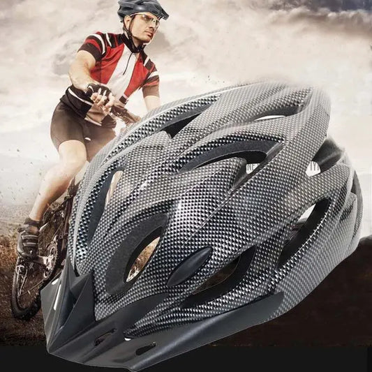 Beach Camp Cycling Helmet Comfort Lining Lightweight Fiber Texture Helmet Adult Mountain Bike Cycling Equipment