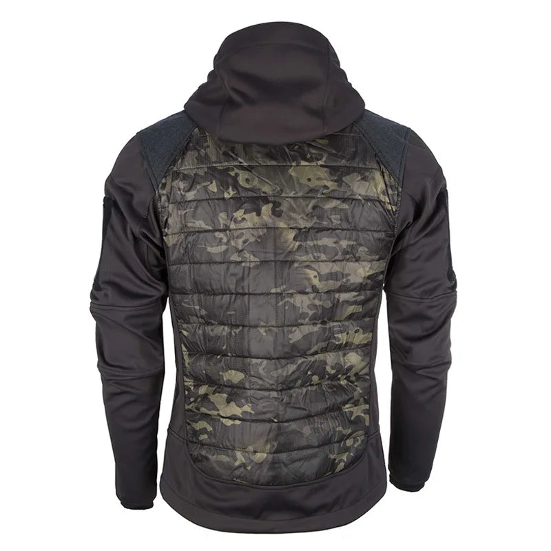 Beach Camp Light and Cold Cotton Clothes Outdoor Camouflage Jacket Men's Winter Warm Cycling Clothes Hooded Multi-pocket Wind