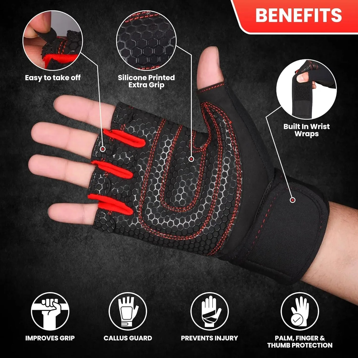 Beach Camp Cycling Gloves Gloves Half Finger Gloves Anti-Slip Shock-Absorbing Breathable Glove for Fitness Cycling Outdoor Sports Unisex