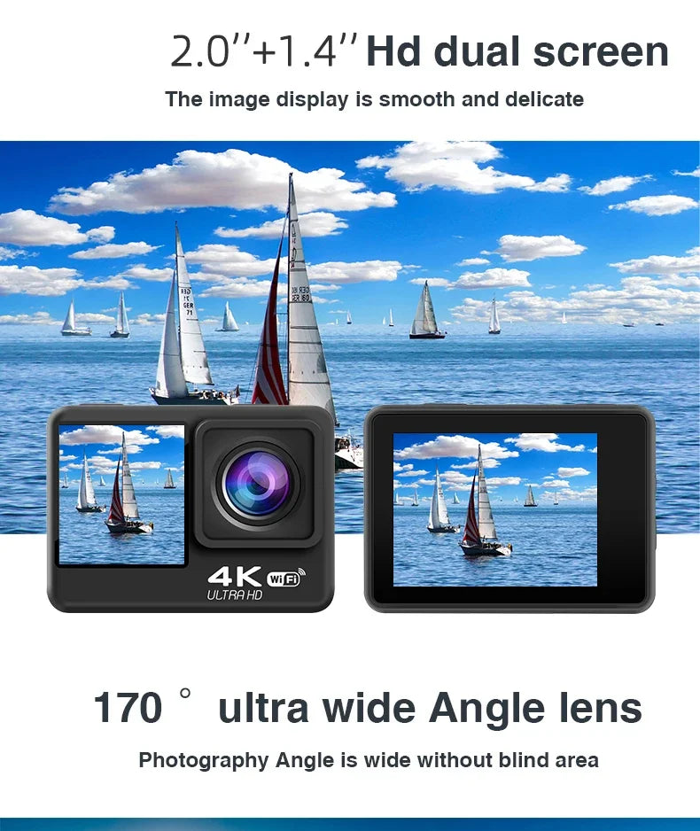 Beach Camp Diving Action Camera 4k Go Pro Bike Digital Cameras Mini Photo Consumer Electronics