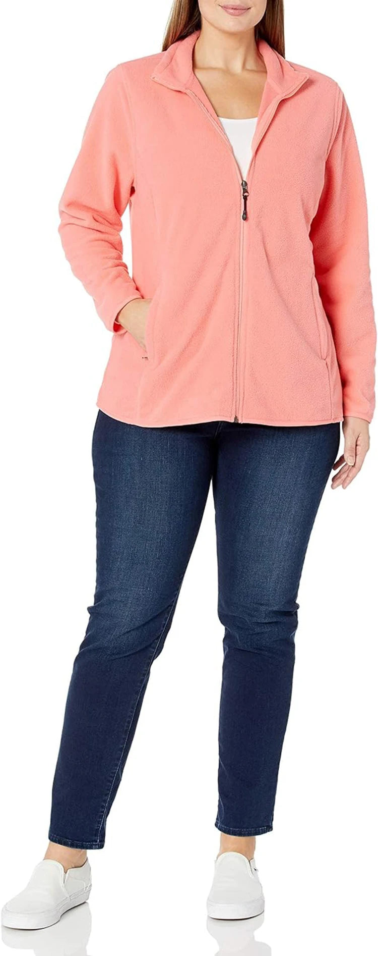 Beach Camp Women's Winter Coat with Full Zipper, Warm, Soft, Lightweight, Suitable for Camping, Running, Cycling, Outdoor Travel,