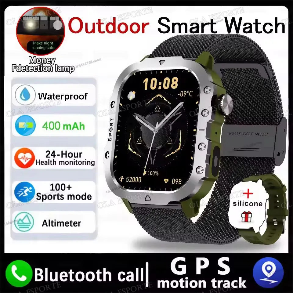 Beach Camp 2025 New LED Men's Smartwatch Bluetooth Talking Smartwatch Multi Sport Mode Health Monitor Outdoor Sport Smart Watch For Android