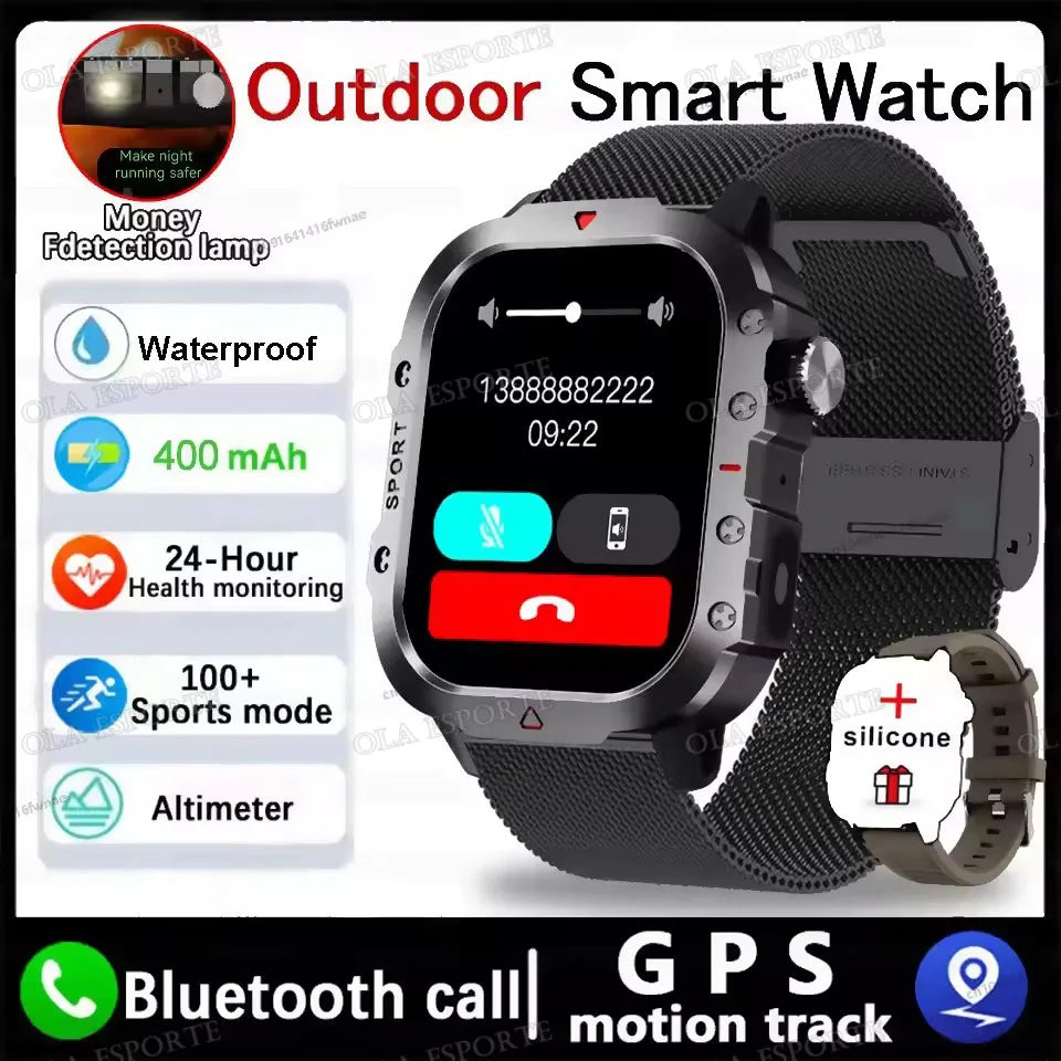 Beach Camp 2025 New LED Men's Smartwatch Bluetooth Talking Smartwatch Multi Sport Mode Health Monitor Outdoor Sport Smart Watch For Android