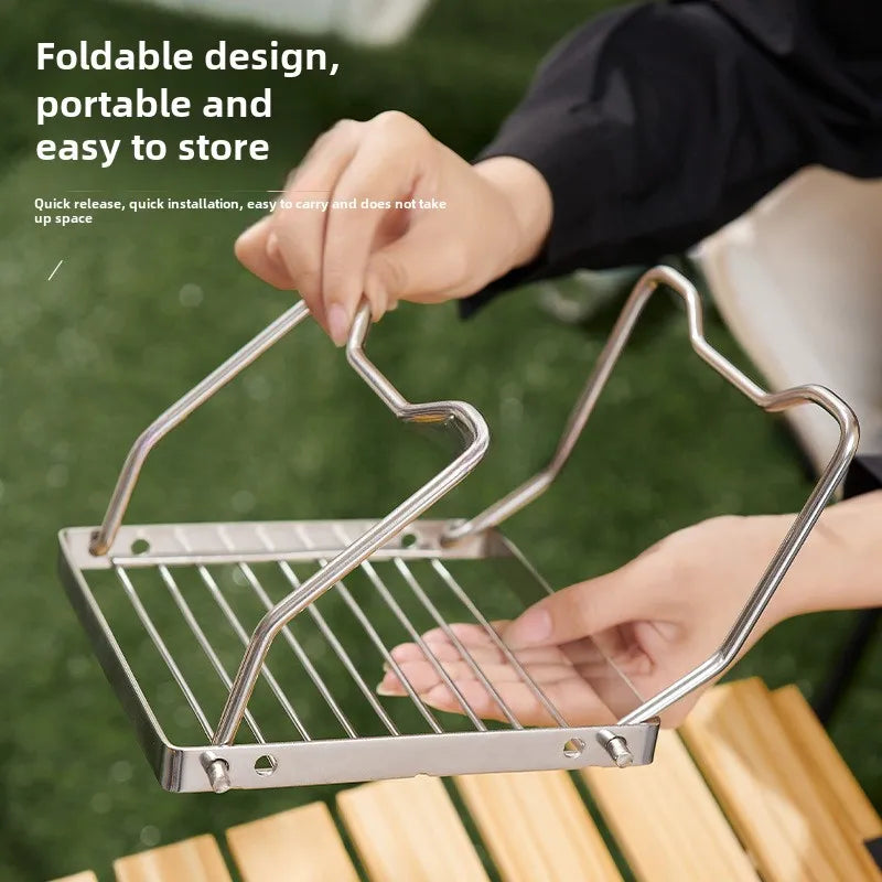 Folding Campfire Grill Stainless Steel Portable Multifunctional High Temperature Corrosion Resistance Outdoor Camping