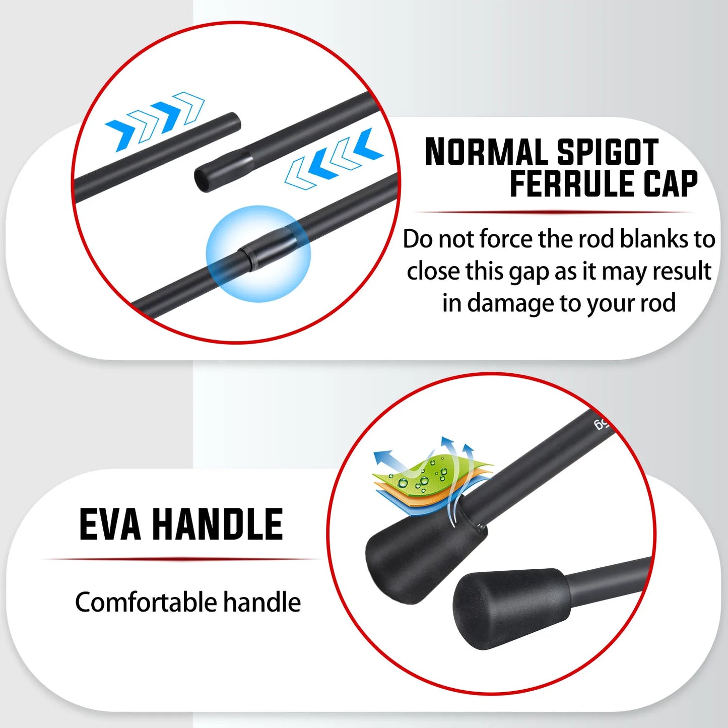 Beach Camp Casting Spinning Fishing Rod 2.1m UltraLight Carbon Fiber Rod Pole 4 Section with EVA Handle 0.8-5g Lure Weight