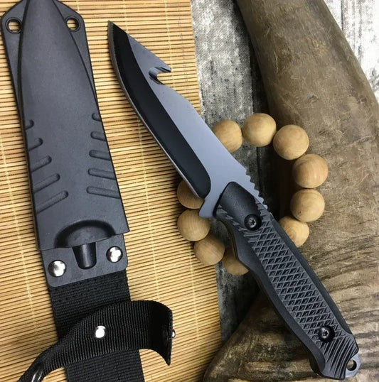 Beach Camp 1PC Hunt Straight Knives Outdoor Fixed Blade ABS Handles Rescue EDC Hunting Self Defense Jungle Survival Multifunctional Tool
