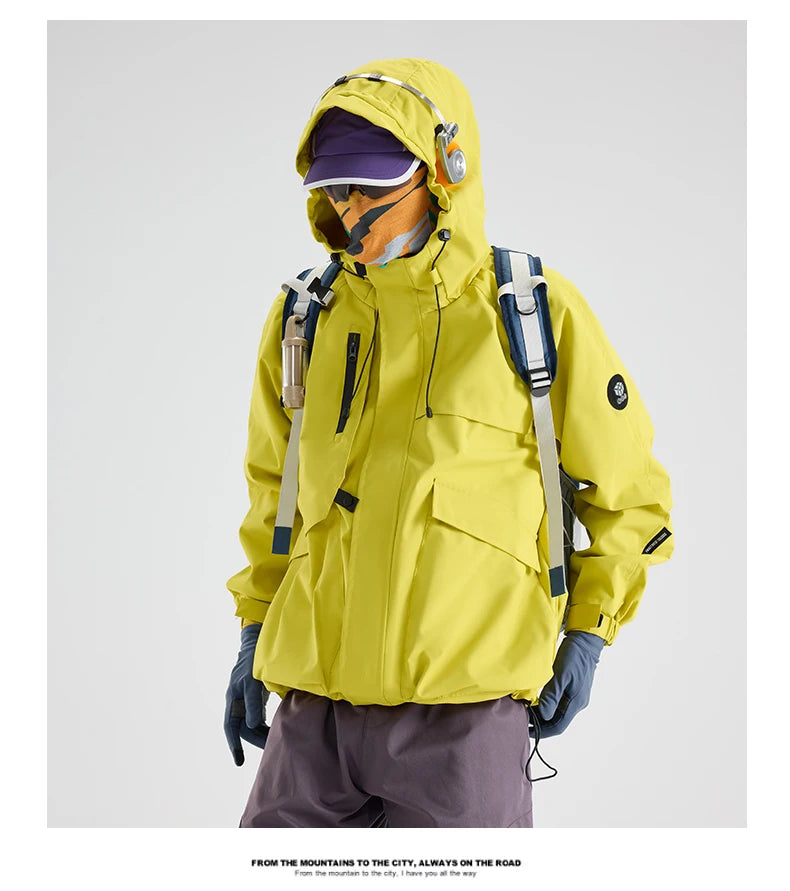 Beach Camp Outdoor Women's Waterproof Jacket Mountain Climbing Workwear Windbreaker Men Loose Fit Windproof Spring Autumn Vibe Hiking Coat