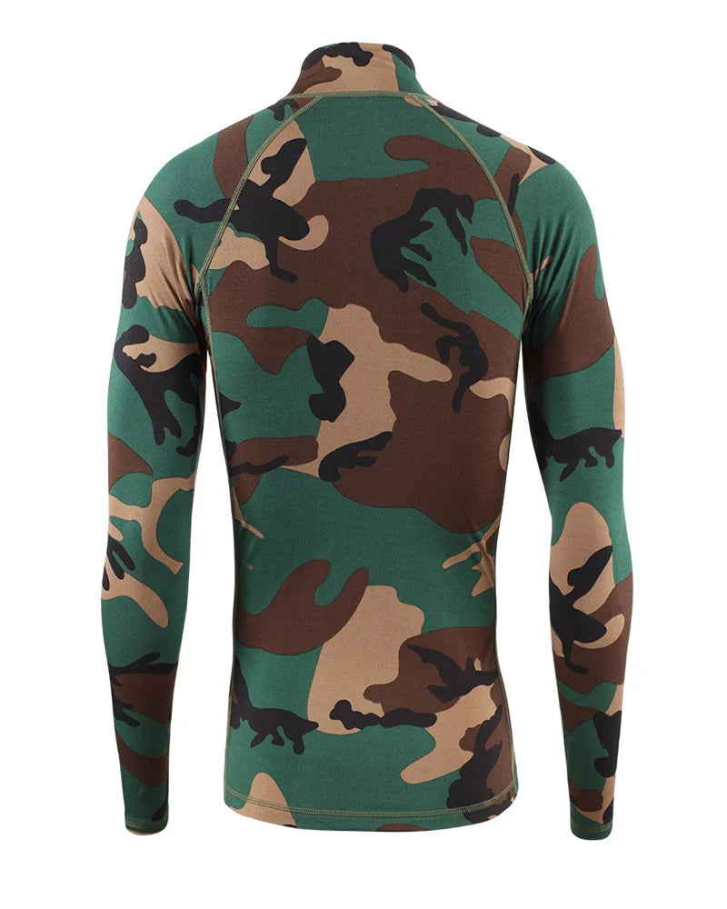 Beach Camp New Outdoor Sports Underwear Camo Training Long-Sleeved Tops + Pants Suit Fitness Camping Army Hiking Hunting Underwear Clothes