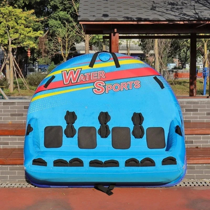 Beach Camp Inflatable Towable Booster Tube - Four Person Water Tube Boating Float Tow Raft Watersports Inflatable Playground