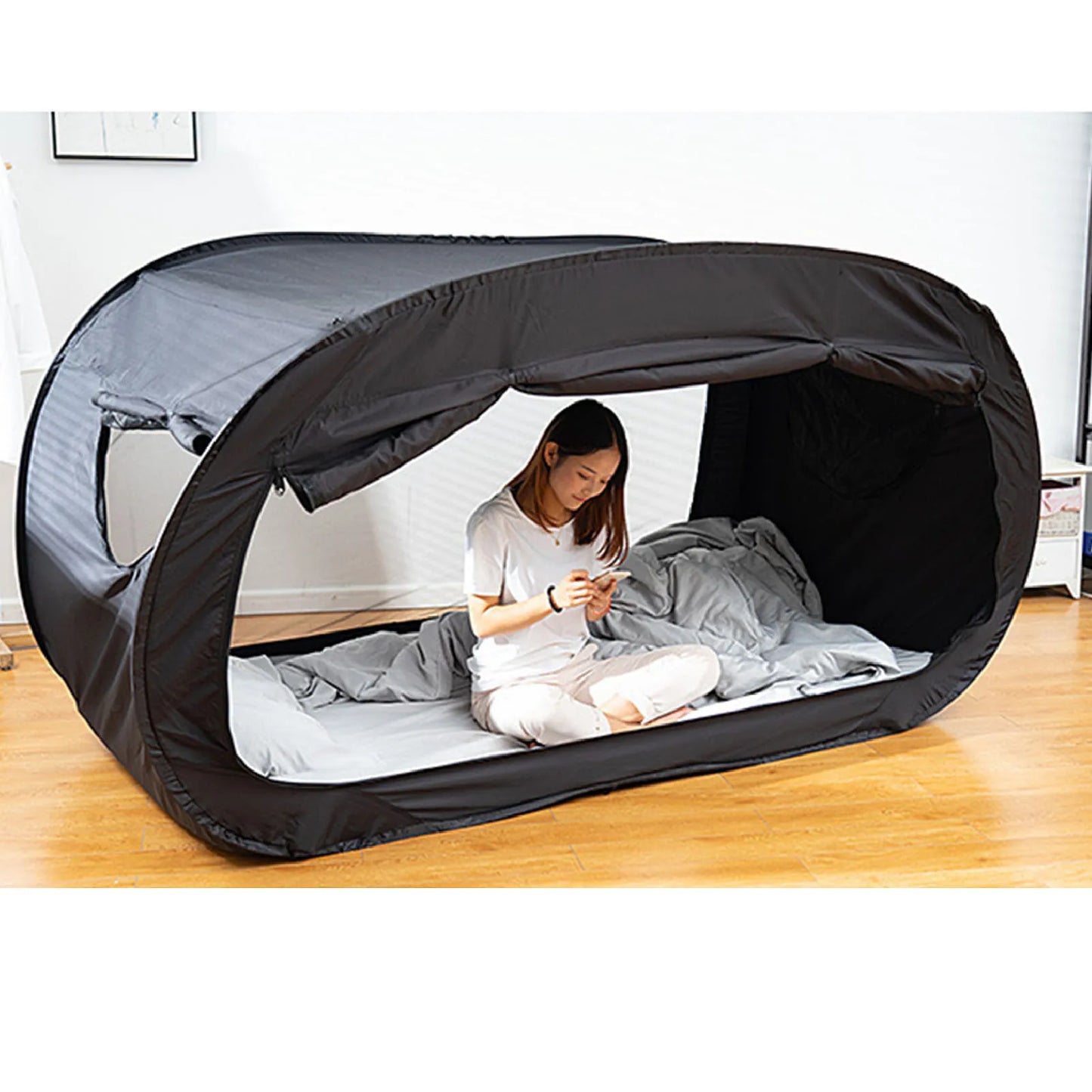 Beach Camp Outdoor Tent, Portable Bed Tent - Ideal for Camping and Dorms with a Foldable Design and Premium Polyester