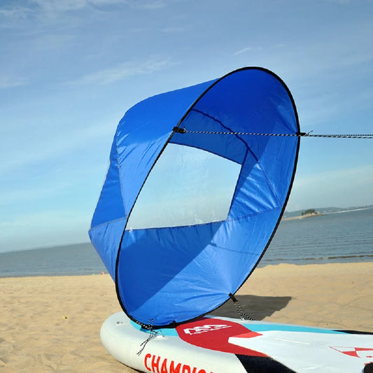 Beach Camp Kayak, Boat Wind Paddle Sailing Kit Popup Board Sail Rowing Downwind Boat Windpaddle with Clear Window Kayak Accessories