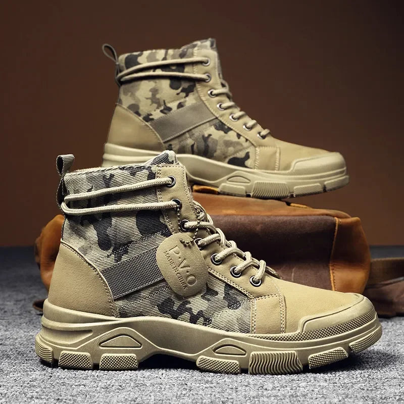 Beach Camp Camouflage Boots for Men Autumn Winter Platform Desert Boots Outdoor High-top Shoes Men Ankle Boots Buty Robocze Meskie