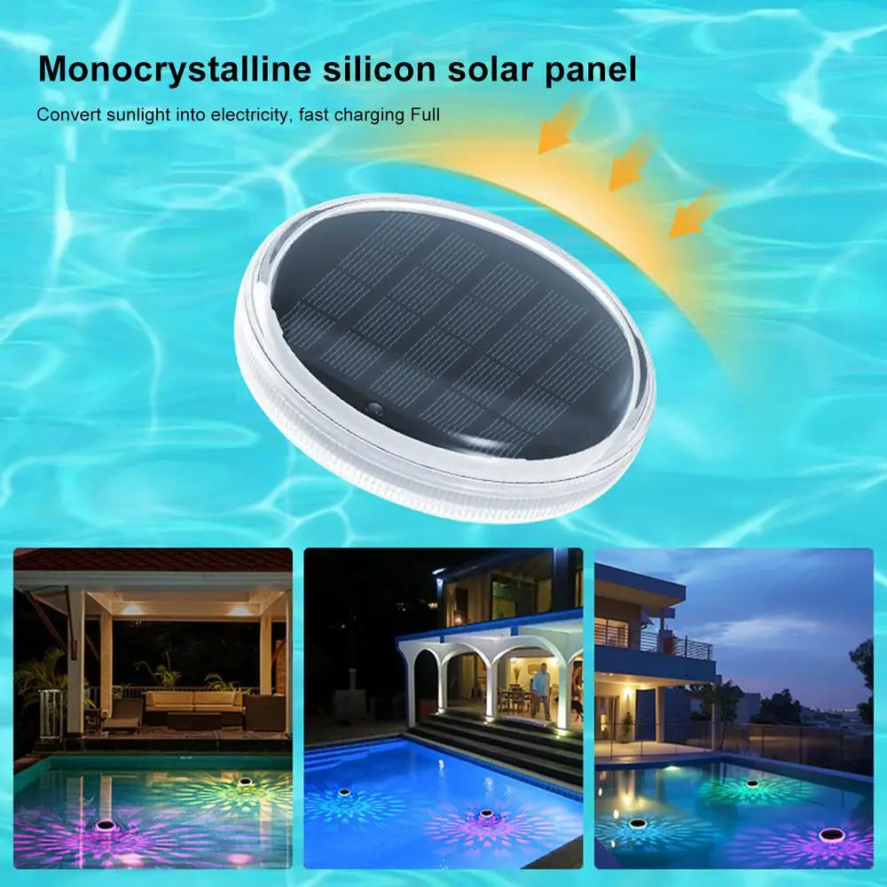 Beach Camp Solar Floating Pool Lights Floating Light IP68 Waterproof Colorful 9 Lighting Changing Lamp With 3 Timing Mode Pool Decoration