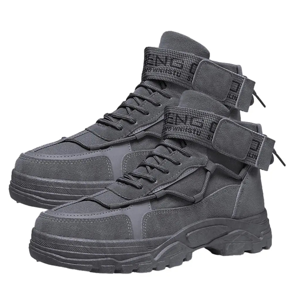 Men's High Top Hiking Boots Non-Slip Outdoor Trekking Tactical Military Boots Ankle Protctor Camping Climbing Biking Work Shoes