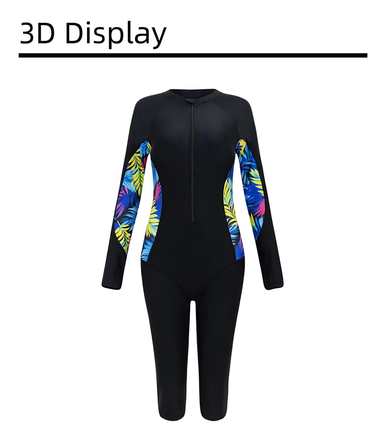 Beach Camp Women's Swimsuit Sport Style Long Sleeve One-Piece Bathing Suit Female Beachwear Woman Swimwear Surfing Suit Diving Outfits