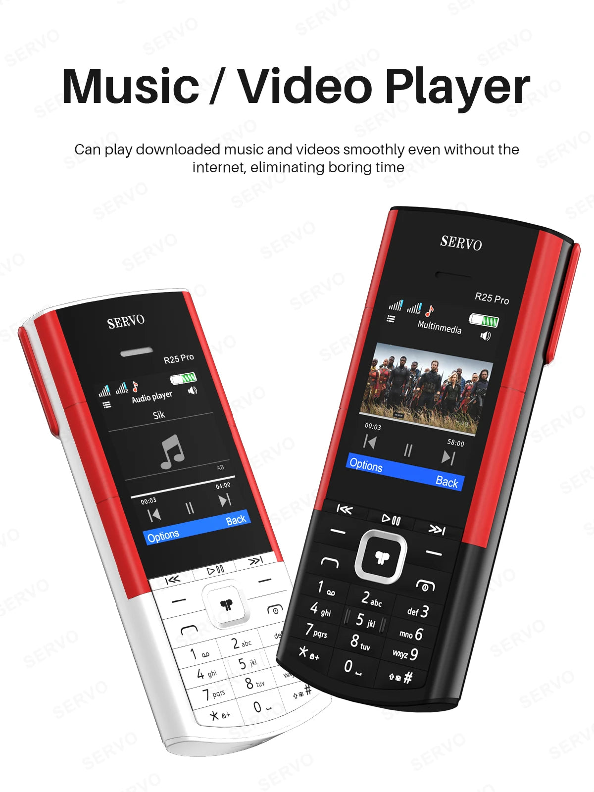 SERVO R25 PRO Button Mobile Phone Built-in TWS Earphones Dual SIM Standby Speed Dial Blacklist FM Radio 2G GSM Feature Cellphone