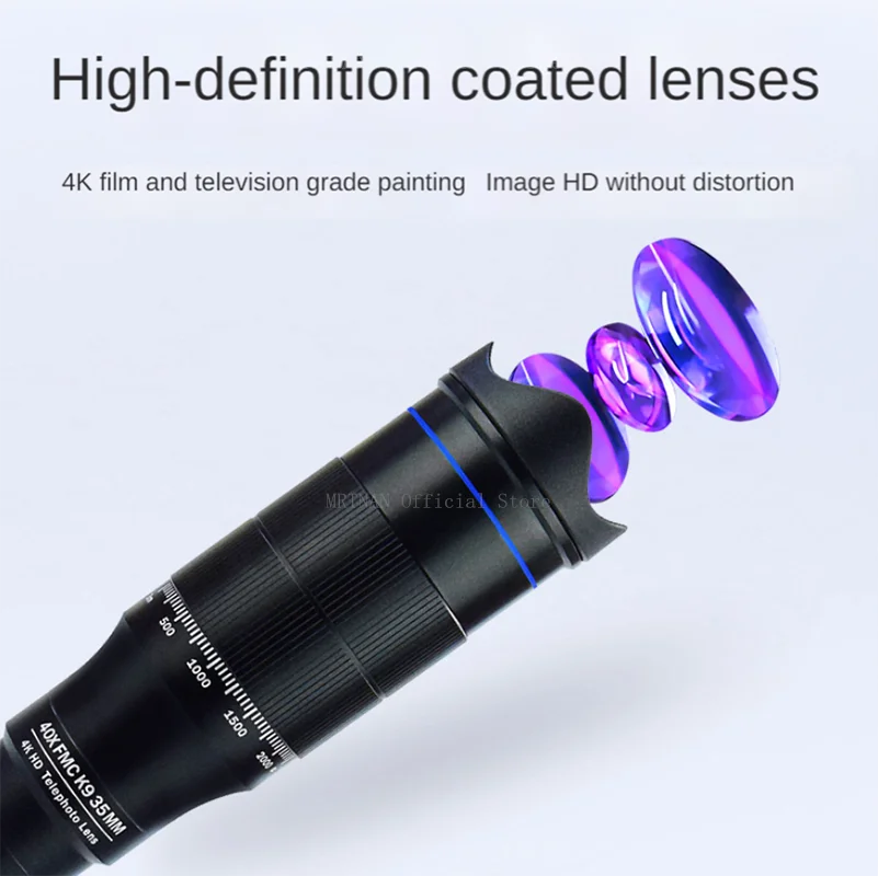 Beach Camp Professional Telescope Monocular HD 40X Zoom Phone Lens Camera Telephoto With Tripod Metal Telescope For Tourism Camping