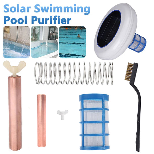 Beach Camp Solar Pool Ionizer Copper Silver Ion Swimming Pool Purifier Algae Resistance Lower Chlorine Outdoor Swim Water Purifier