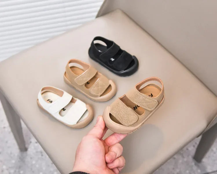 Baby Beach Shoes Toes Capped Anti-kicked Toddler Kids Walking Shoes Non-slip Soft Sole 2025 Summer Boys Girls Sandals Versatile