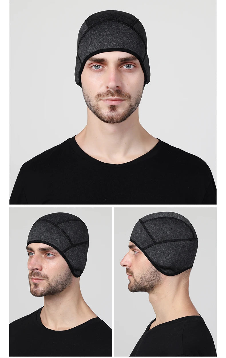 Winter outdoor cycling warm hat helmet lined with ear protection windproof fleece warm hat mountaineering and skiing cold-proof