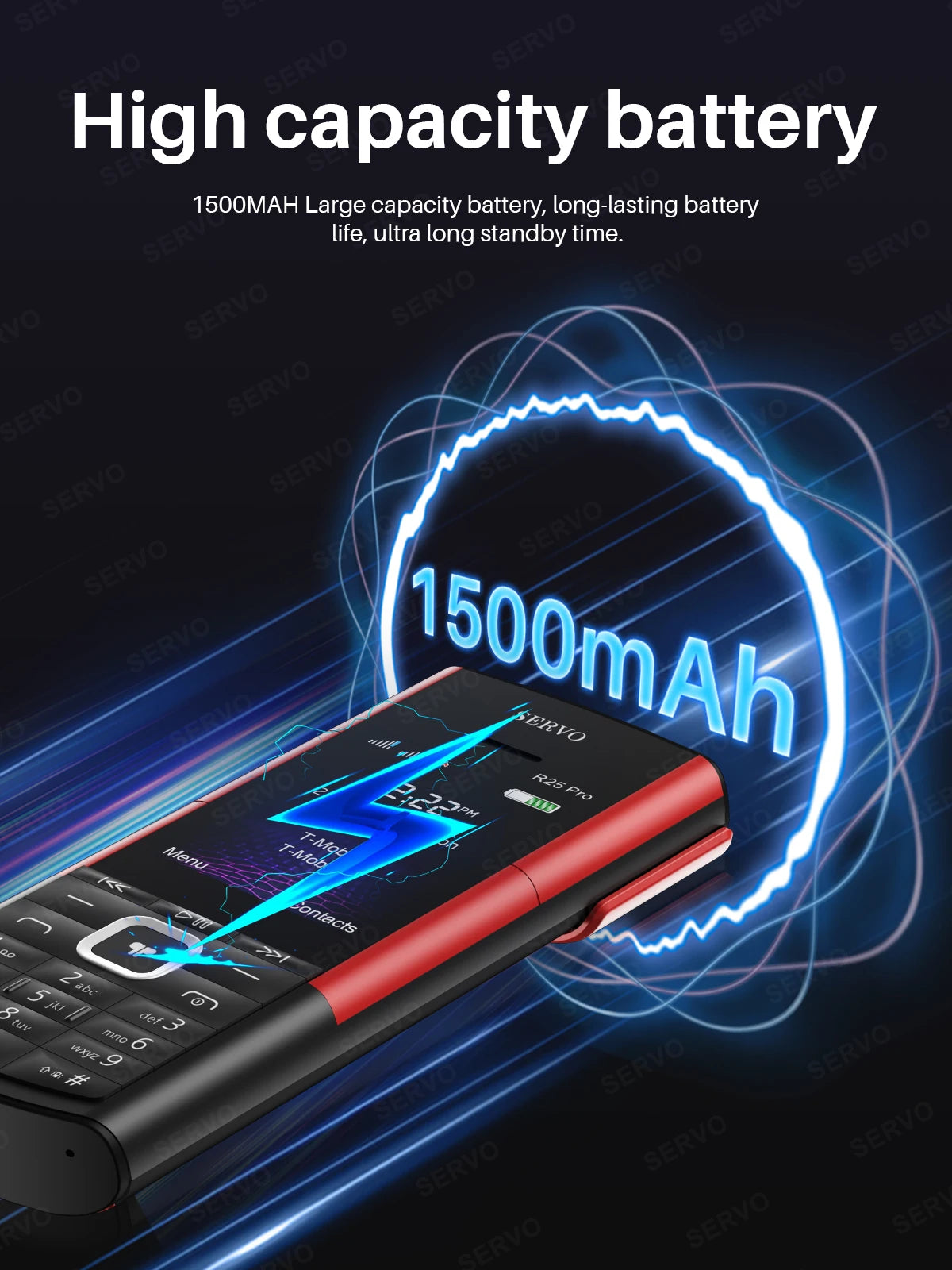 SERVO R25 PRO Button Mobile Phone Built-in TWS Earphones Dual SIM Standby Speed Dial Blacklist FM Radio 2G GSM Feature Cellphone