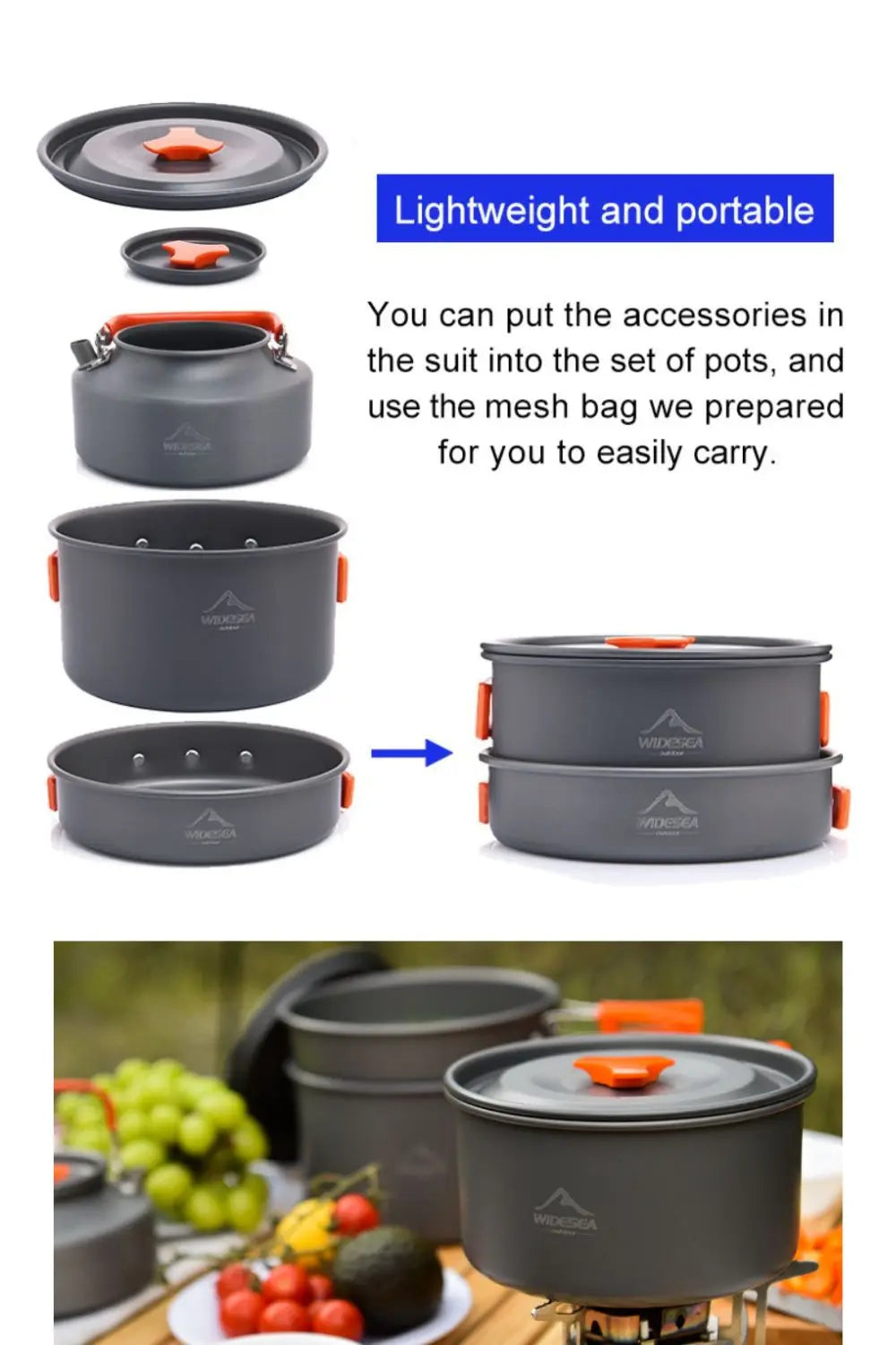 Beach Camp Camping Tableware Outdoor Cookware Set Pots Tourist Dishes Bowler Kitchen Equipment Gear Utensils Hiking Picnic Travel