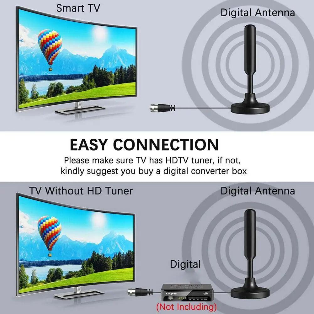 Beach Camp Portable TV Antenna 300cm Coax Cable Digital Receiving Antenna DVB-T DVB-T2 DAB Indoor Outdoor Digital HD Freeview Aerial